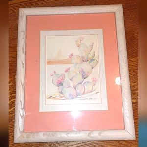 Vintage Gloria Eriksen Watercolor Southwest Cactus